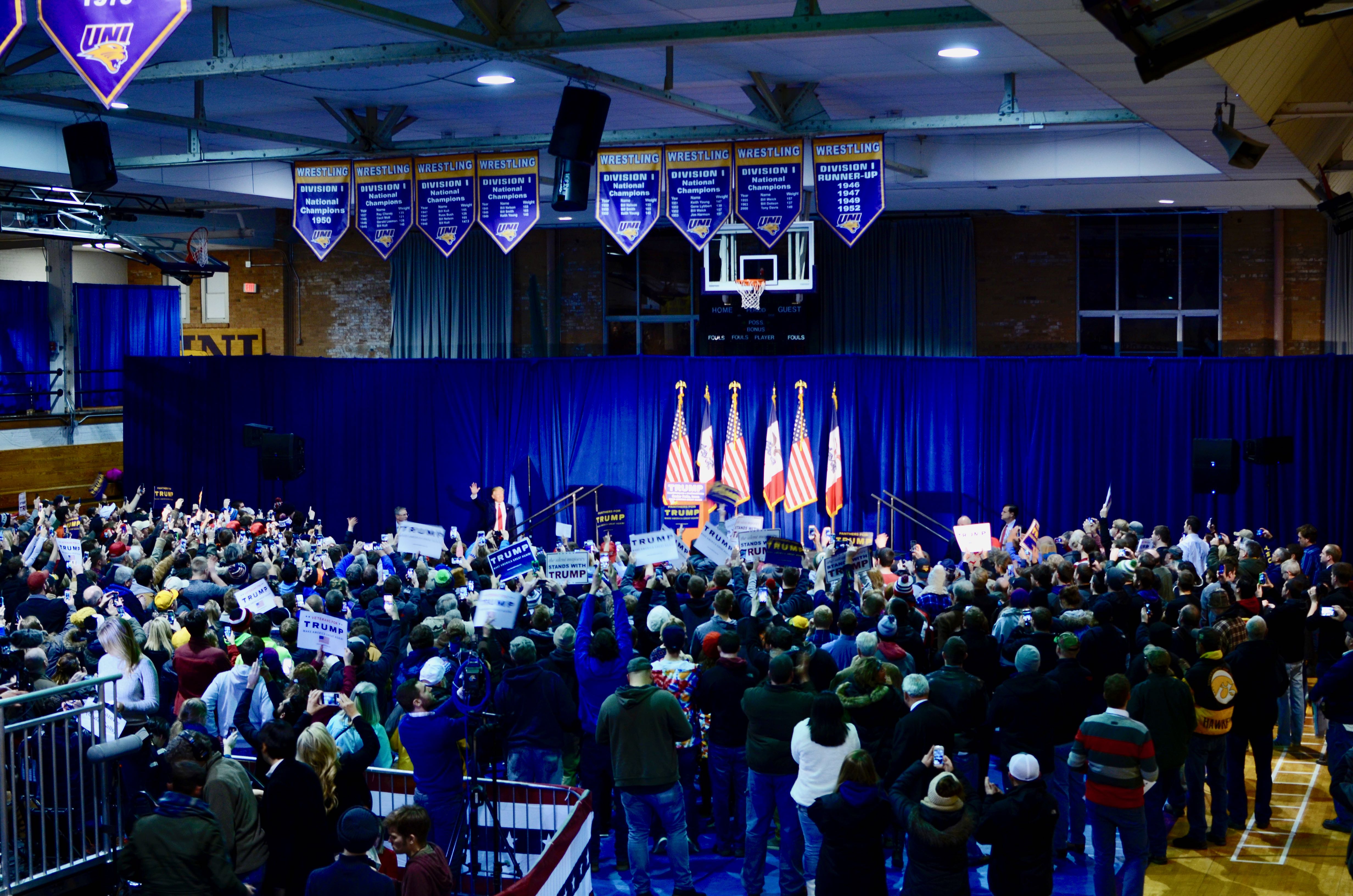 Photo of Donald Trump at Cedar Falls, Iowa, by Monica Alexander.