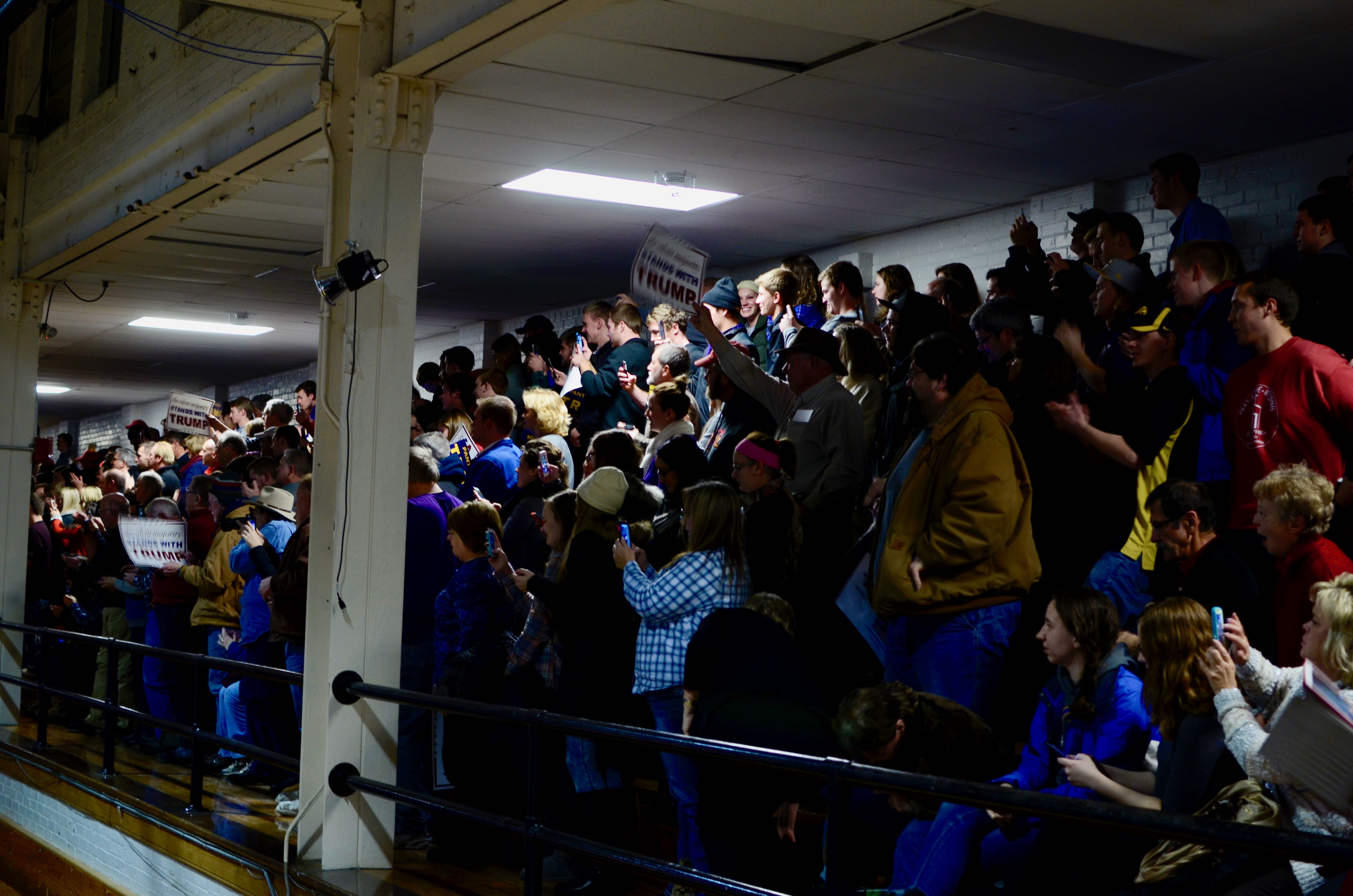 Photo of Donald Trump audience at Cedar Falls, Iowa, by Monica Alexander.