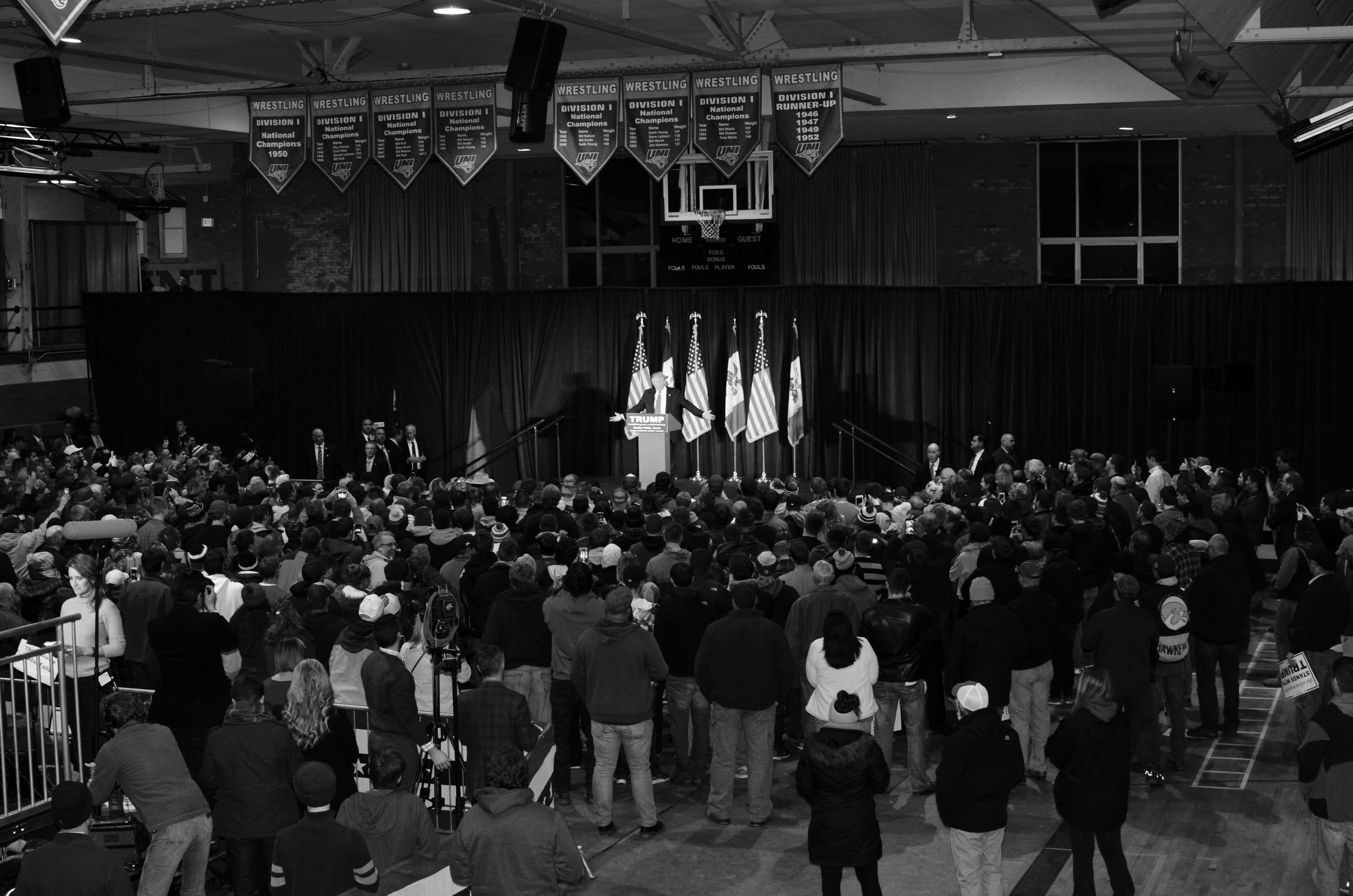 Photo of Donald Trump at Cedar Falls, Iowa, by Monica Alexander.