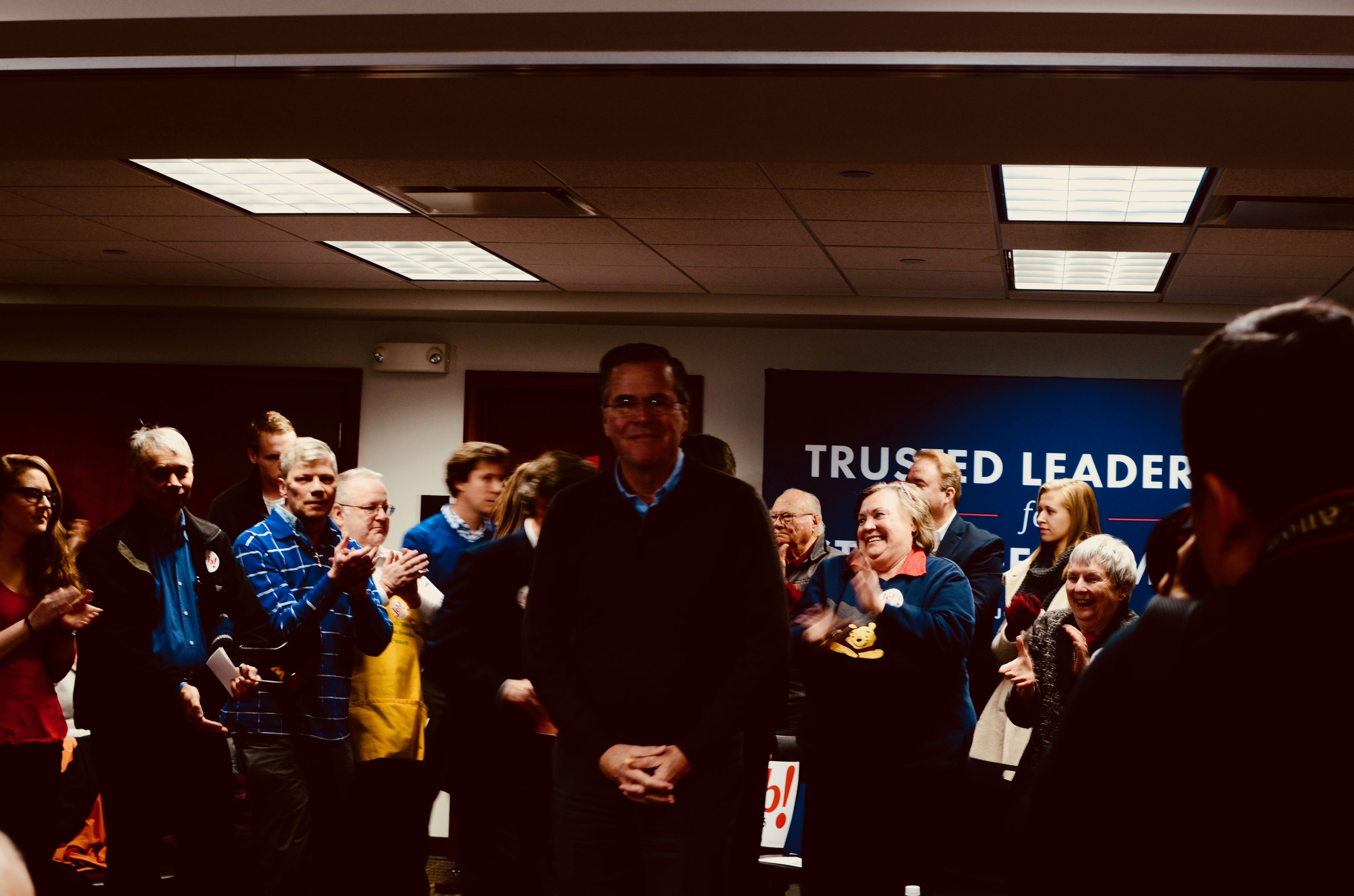 Photo of Jeb! at Coralville, Iowa, by Monica Alexander.